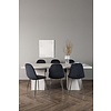 ebuy24 Olga eethoek tafel wit en 6 Polar stoelen zwart.