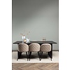 ebuy24 Vail eethoek tafel zwart en 6 Velvet stoelen beige.