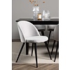 ebuy24 Vail eethoek tafel zwart en 6 Velvet stoelen grijs.