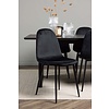 ebuy24 Vail eethoek tafel zwart en 6 Polar stoelen zwart.