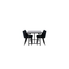 ebuy24 Astrid eethoek tafel zwart en 6 Night stoelen zwart.