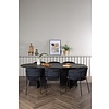 ebuy24 Bootcut eethoek tafel zwart en 6 Selma stoelen zwart.