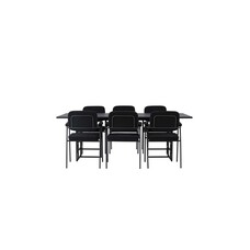 ebuy24 Ystad eethoek tafel zwart en 6 Yesterday stoelen zwart.