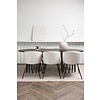 ebuy24 Stone eethoek tafel mokka en 6 berit stoelen beige.