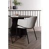ebuy24 Bootcut eethoek tafel zwart en 6 Evelina stoelen grijs.