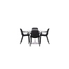 ebuy24 Hamden eethoek tafel wit en 4 baltimore stoelen zwart.