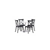 ebuy24 Hamden eethoek tafel wit en 4 Crosett stoelen zwart.