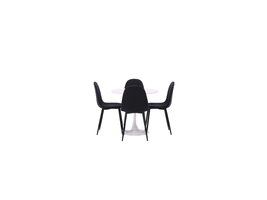 ebuy24 Hamden eethoek tafel wit en 4 Polar stoelen zwart.