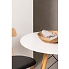 ebuy24 Danburi eethoek tafel wit en 2 Sanjos stoelen naturel.