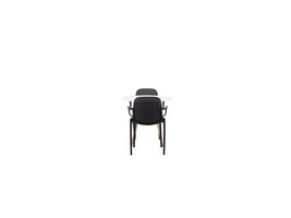 ebuy24 Danburi eethoek tafel wit en 2 baltimore stoelen zwart.
