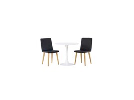 ebuy24 Hamden eethoek tafel wit en 2 Today stoelen zwart.