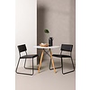 ebuy24 Danburi eethoek tafel wit en 2 Kenth stoelen zwart.