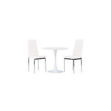 ebuy24 Hamden eethoek tafel wit en 2 Pastill stoelen wit.