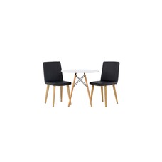 ebuy24 Danburi eethoek tafel wit en 2 Today stoelen zwart.