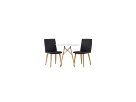 ebuy24 Danburi eethoek tafel wit en 2 Today stoelen zwart.