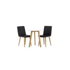 ebuy24 Leonora eethoek tafel wit en 2 Today stoelen zwart.