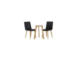 ebuy24 Leonora eethoek tafel wit en 2 Today stoelen zwart.