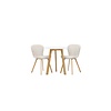 ebuy24 Leonora eethoek tafel wit en 2 Lilja stoelen beige.