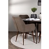 ebuy24 Kaseindon eethoek tafel bruin en 4 Tomorrow stoelen bruin.