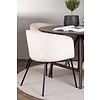 ebuy24 Kaseindon eethoek tafel bruin en 4 berit stoelen beige.