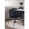 ebuy24 Kaseindon eethoek tafel bruin en 4 Selma stoelen zwart.