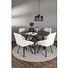 ebuy24 Kaseindon eethoek tafel bruin en 4 Rosie stoelen beige.