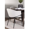 ebuy24 Kaseindon eethoek tafel bruin en 4 Evelina stoelen grijs.