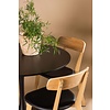 ebuy24 Glade eethoek tafel zwart en 4 Sanjos stoelen naturel.