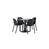 ebuy24 Glade eethoek tafel zwart en 4 baltimore stoelen zwart.