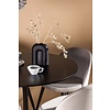 ebuy24 Glade eethoek tafel zwart en 4 Velvet stoelen grijs.