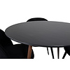ebuy24 PlazaBLWA100 eethoek eetkamertafel zwart en 4 Velvet eetkamerstal velours zwart.