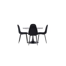 ebuy24 Glade eethoek tafel zwart en 4 Polar stoelen zwart.