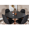 ebuy24 PlazaBLWA100 eethoek eetkamertafel zwart en 4 Polar eetkamerstal zwart.