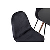 ebuy24 PlazaBLWA100 eethoek eetkamertafel zwart en 4 Polar eetkamerstal velours zwart.