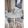 ebuy24 Plaza eethoek tafel wit en 4 Polar stoelen grijs.