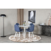ebuy24 PlazaWHWH100 eethoek eetkamertafel wit en 4 Polar eetkamerstal blauw, wit.
