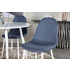 ebuy24 PlazaWHWH100 eethoek eetkamertafel wit en 4 Polar eetkamerstal blauw, wit.