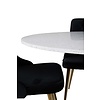 ebuy24 Razzia eethoek tafel wit en 4 Velvet Deluxe stoelen zwart.