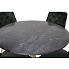 ebuy24 EstelleÃ˜106BLBR eethoek eetkamertafel zwart, marmer en 4 Velvet Deluxe eetkamerstal velours groente, messing decor.