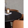 ebuy24 Bootcut eethoek tafel zwart en 4 Simrishamn stoelen bruin.