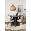 ebuy24 Bootcut eethoek tafel zwart en 4 Limhamn stoelen beige.