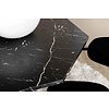 ebuy24 Marbs eethoek eetkamertafel zwart marmer decor en 4 Arrow eetkamerstal velours zwart.