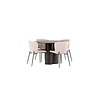 ebuy24 Olivia eethoek tafel mokka en 4 Modesto stoelen beige.