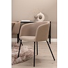ebuy24 Bianca eethoek tafel whitewash en 4 berit stoelen beige.