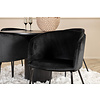 ebuy24 BiancaROBL eethoek eetkamertafel zwart en 4 Berit eetkamerstal velours zwart.