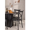 ebuy24 Olivia eethoek tafel zwart en 4 Crosett stoelen zwart.