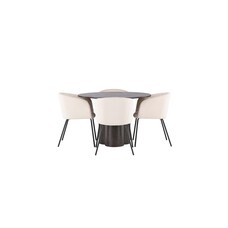 ebuy24 Olivia eethoek tafel mokka en 4 berit stoelen beige.