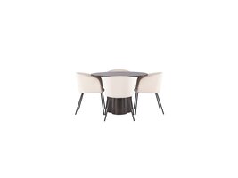 ebuy24 Olivia eethoek tafel mokka en 4 berit stoelen beige.