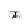ebuy24 Olivia eethoek tafel mokka en 4 berit stoelen beige.