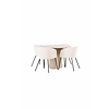 ebuy24 Olivia eethoek tafel whitewash en 4 berit stoelen beige.